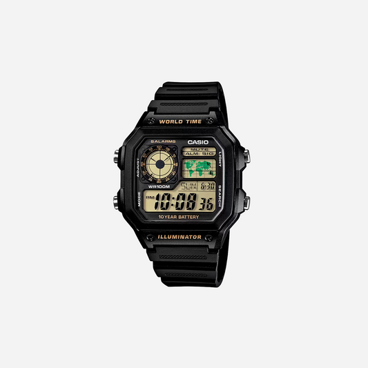 CASIO YOUTH AE-1200 Series AE-1200WH-1BVDF Black/Yellow