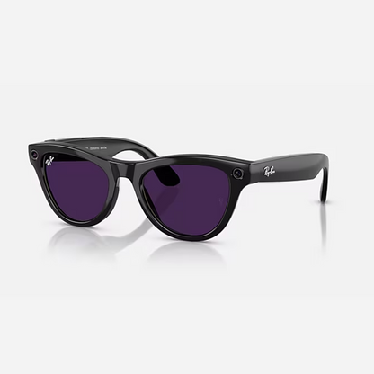 Ray Ban Meta Skyler 'Shiny Black' Lenses- Clear/Amethyst