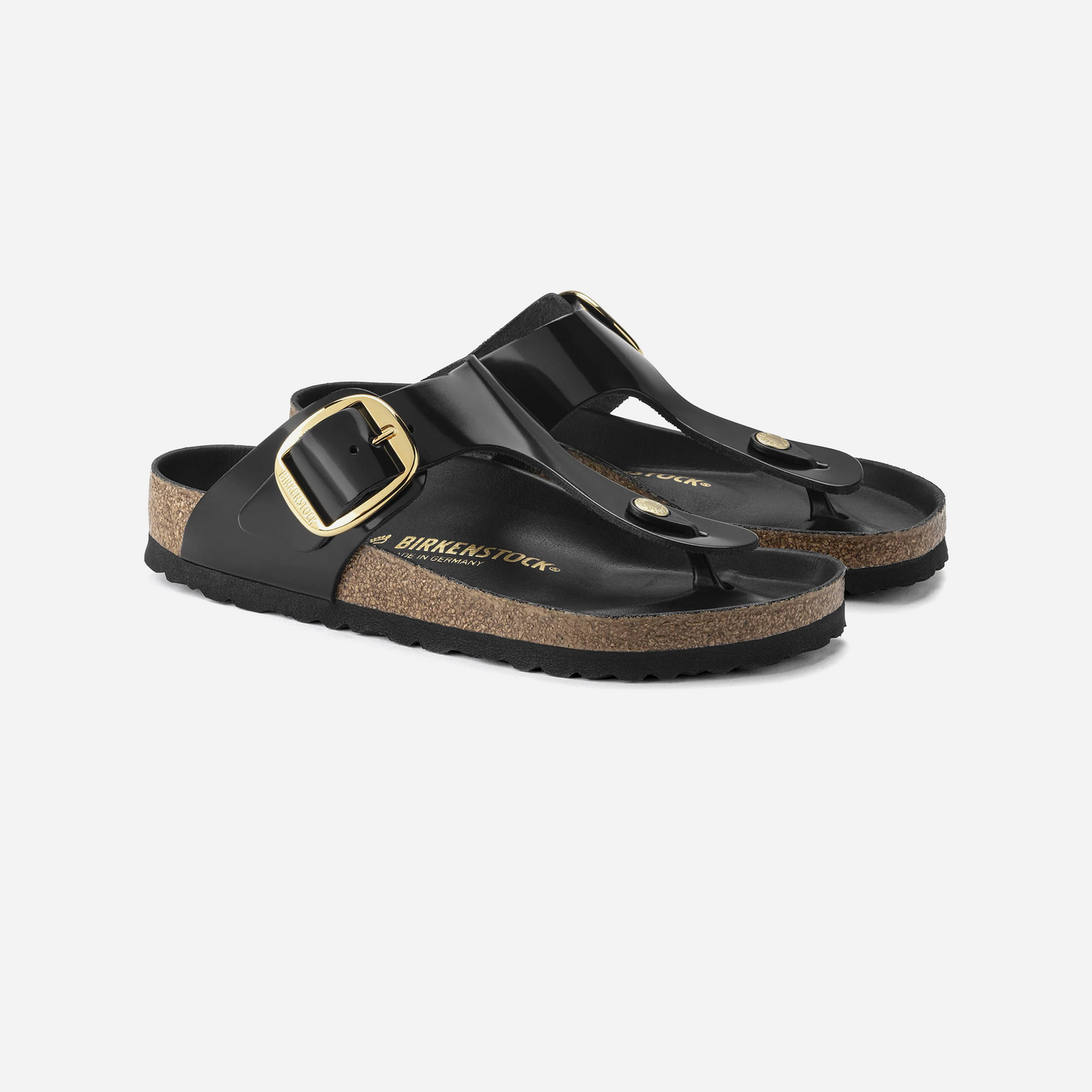 Birkenstock Gizeh Big Buckle Natural Leather Patent Black Black/High Shine Black