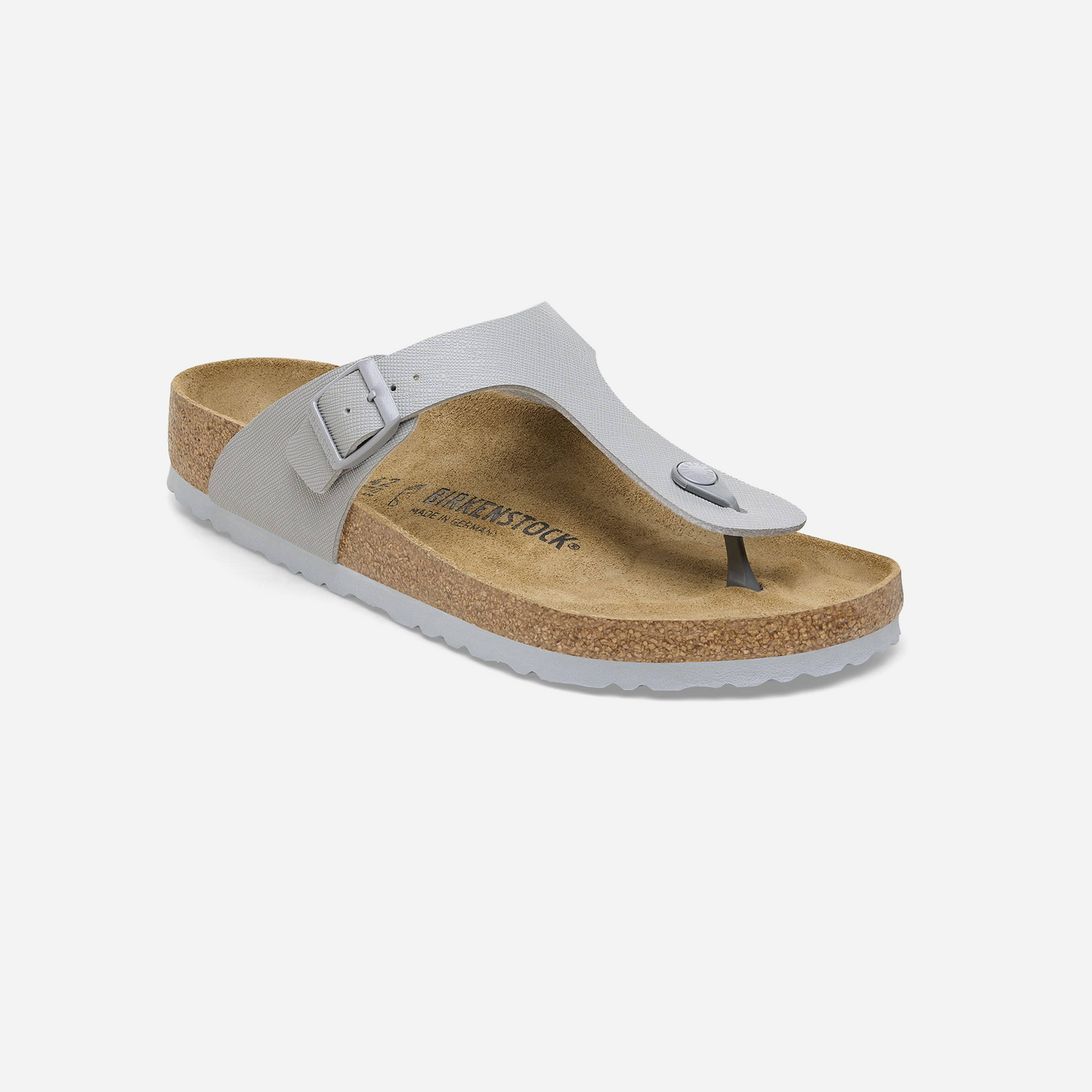 Birkenstock Gizeh Birko-Flor Gray Gray/Saffiano BF Stone Coin