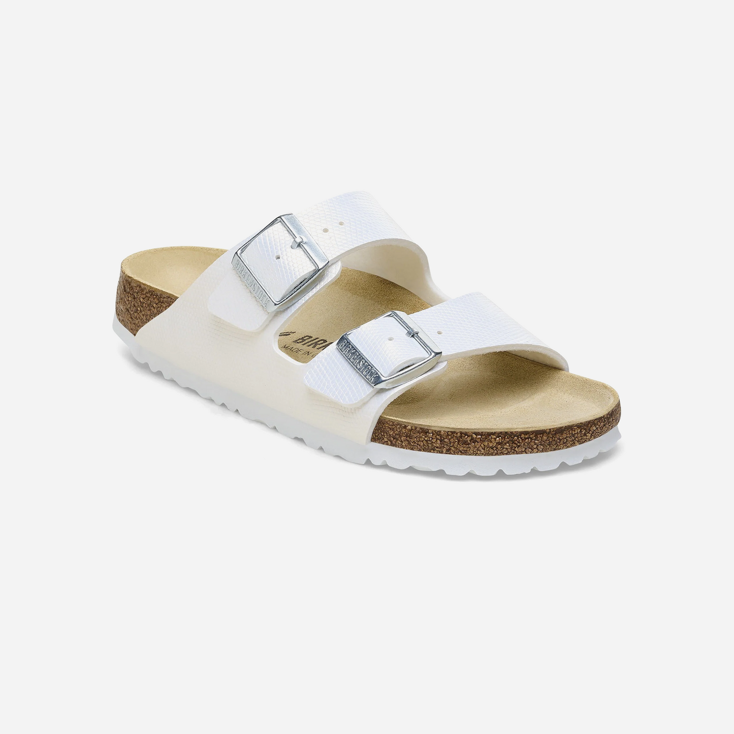 Birkenstock Arizona Birko-Flor Embossed White White/BF Shiny Lizard White