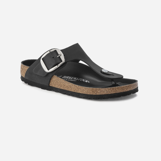 Birkenstock Gizeh Big Buckle Oiled Leather Black Black