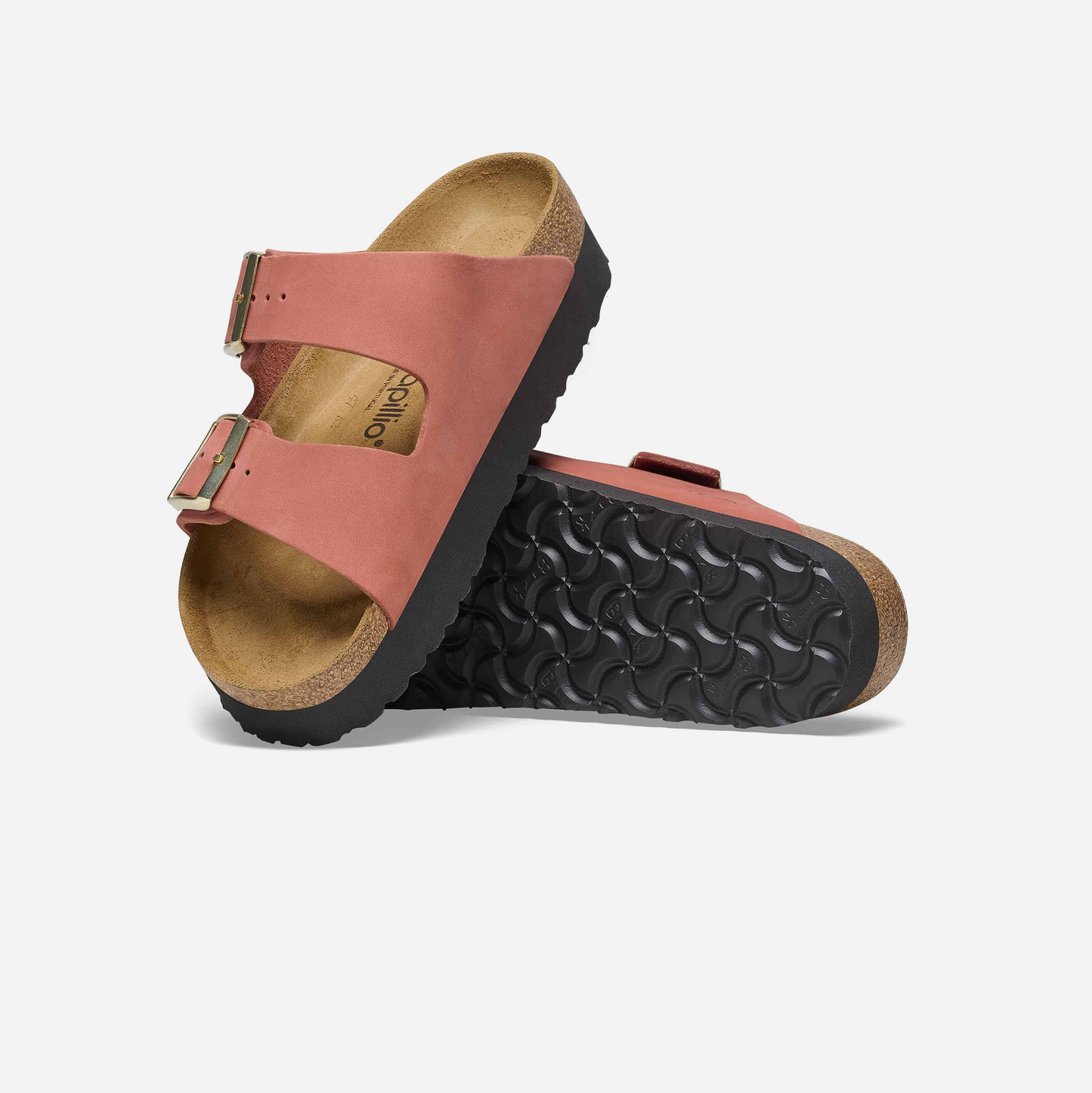 Birkenstock Arizona Platform Nubuck Leather Red Red/Mars Red