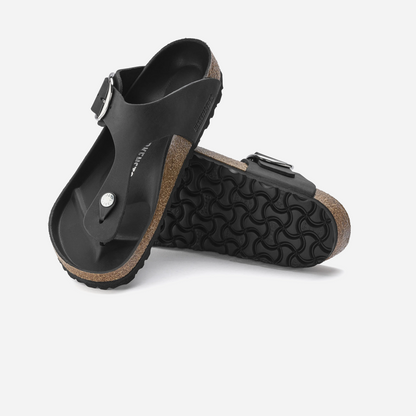 Birkenstock Gizeh Big Buckle Oiled Leather Black Black