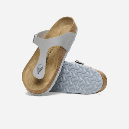 Birkenstock Gizeh Birko-Flor Gray Gray/Saffiano BF Stone Coin