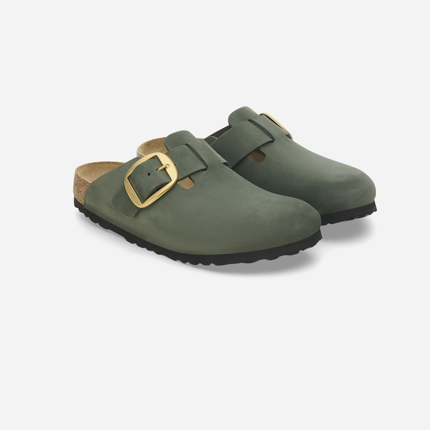 Birkenstock Boston Big Buckle Nubuk Leather Green Green/Thyme