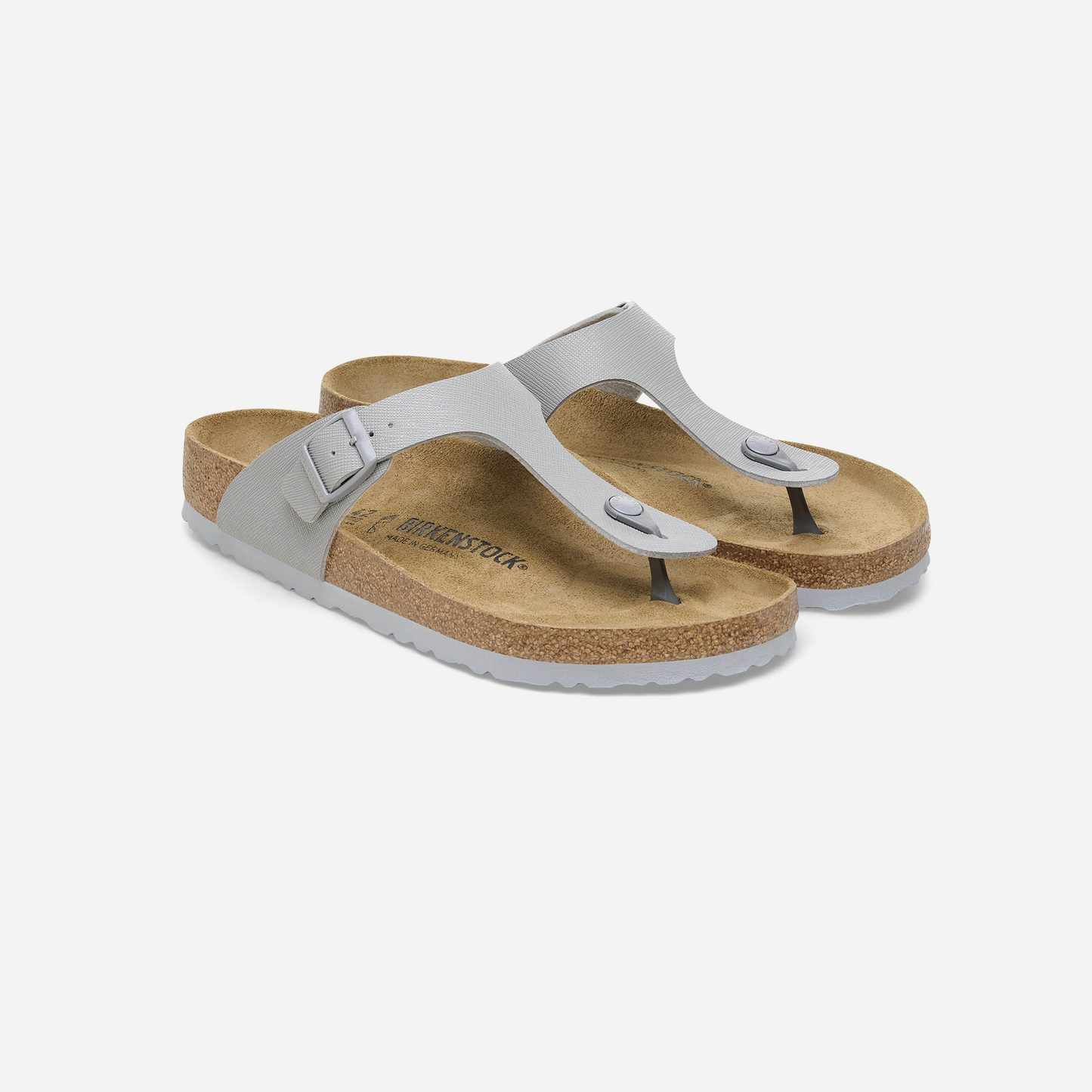 Birkenstock Gizeh Birko-Flor Gray Gray/Saffiano BF Stone Coin