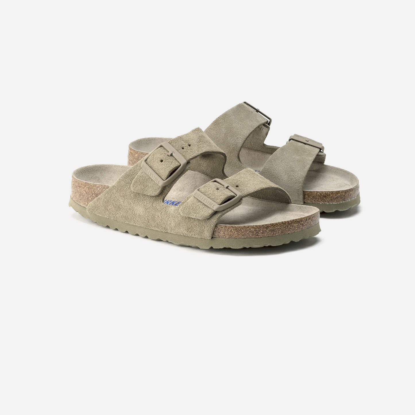 Birkenstock Arizona Soft Footbed Suede Leather Green/ Faded Khaki