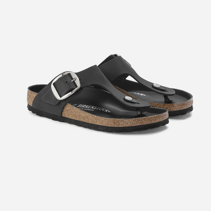 Birkenstock Gizeh Big Buckle Oiled Leather Black Black