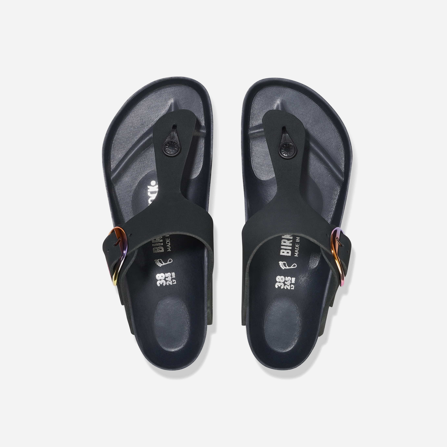 Birkenstock Gizeh Big Buckle Nubuck Leather Black Black