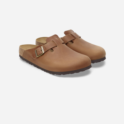 Birkenstock Boston Natural Leather Oiled Brown Brown/Cognac