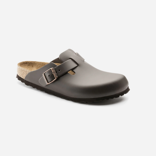 Birkenstock Boston Natural Leather Brown Brown/Dark Brown