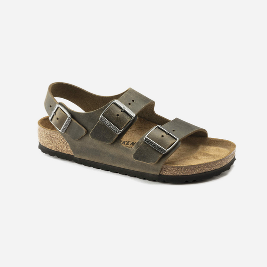 Birkenstock Milano Men Oiled Leather Green Green/Faded Khaki