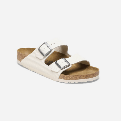 Birkenstock Arizona Suede Embossed White White/Corduroy Antique White