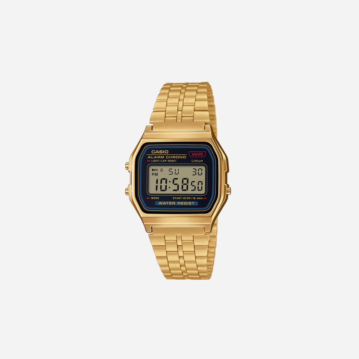 Casio Vintage A159WGEA-1D Quartz Iconic Gold-Tone Dial Digital Stainless Steel Watch