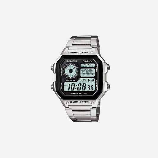 CASIO YOUTH AE-1200 Series AE-1200WHD-1AVDF Silver Blue