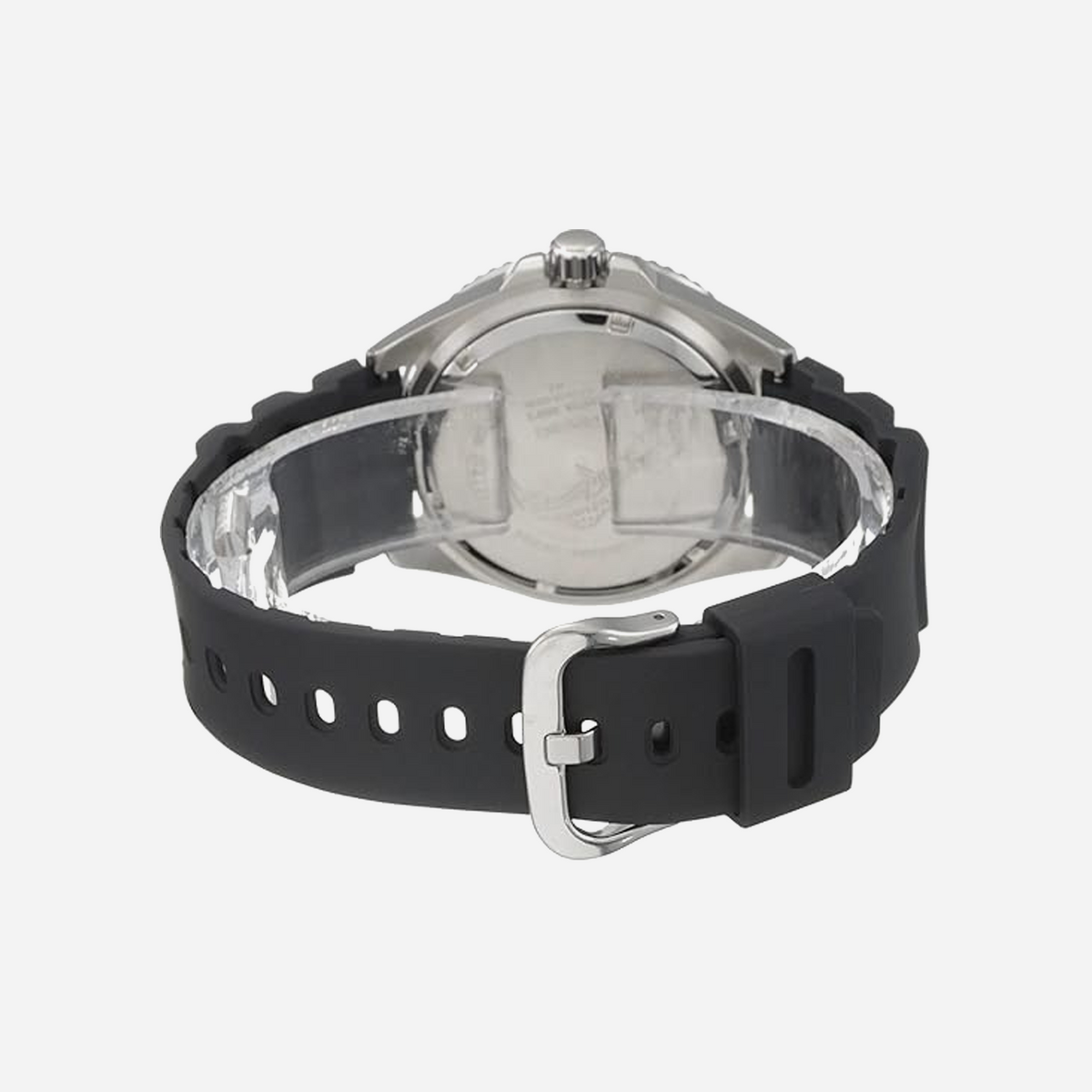 Casio MDV-106B-1A2VCF Series Black Dial Blue-Red Case Resin Band Analog Watch