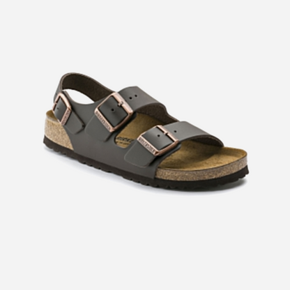 Birkenstock Milano Natural Leather Brown Brown/Dark Brown