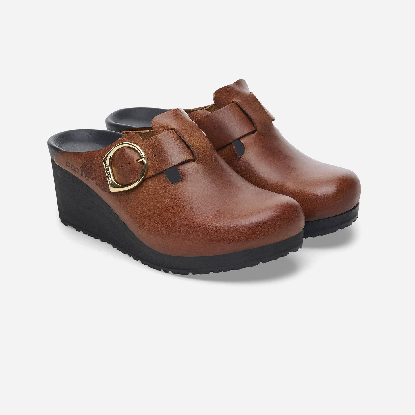 Birkenstock Fanny Ring-Buckle Natural Leather Brown Brown/Black/Cognac