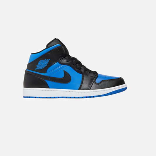 AIR JORDAN 1 MID 'BLACK ROYAL BLUE'