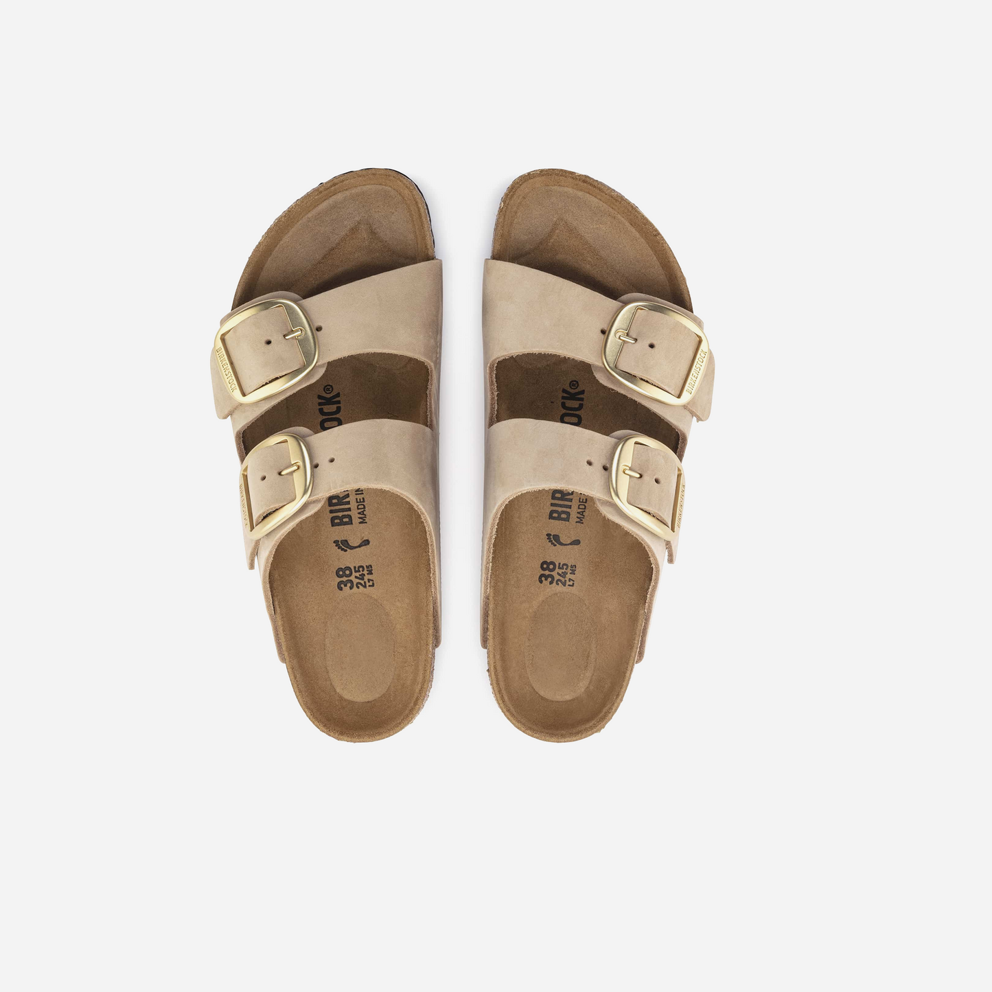 Birkenstock Arizona Big Buckle Nubuck Leather Beige Beige/Sandcastle