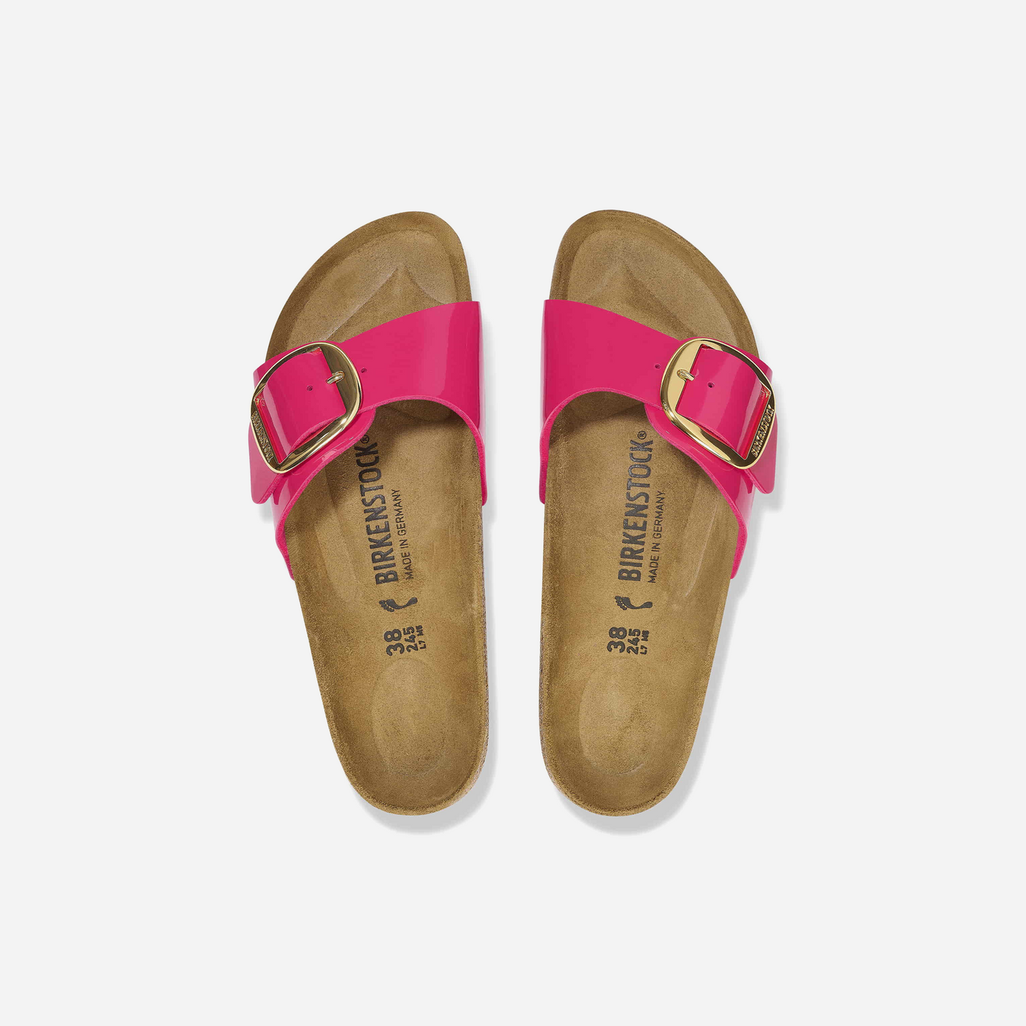 Birkenstock Madrid Big Buckle Birko-Flor Patent Pink Pink/Patent Fuchsia Fusion