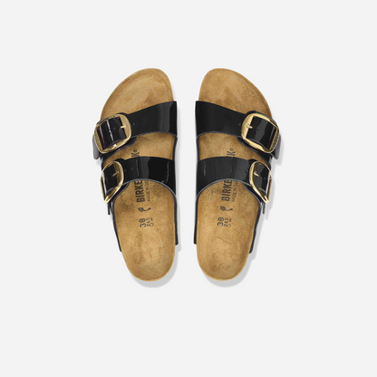 Birkenstock Arizona Big Buckle Birko-Flor Patent Black Black/Patent Black/Gold