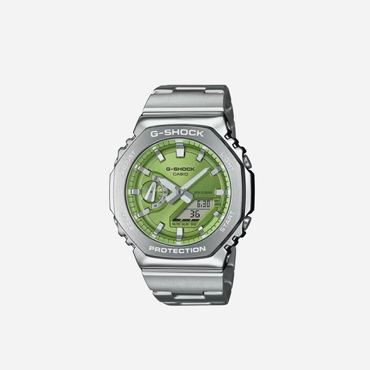 CASIO G-SHOCK G-Steel 2100 Series Lime Green And Silver  GM-2110D-3A