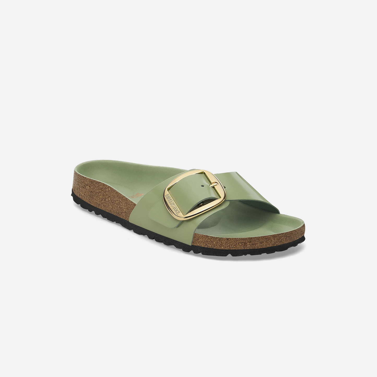 Birkenstock Madrid Big Buckle Natural Leather Patent Green Green/High-Shine Green Tea