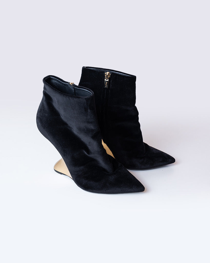 Salvatore Ferragamo Velvet Ankle Boots