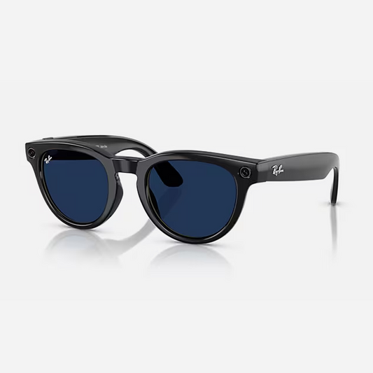 Ray-Ban Meta Low Bridge Fit Headliner 'Shiny Black' Lenses - Clear/Sapphire Transitions