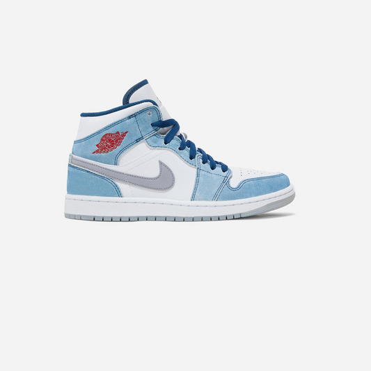 Jordan 1 Mid French Blue Fire Red