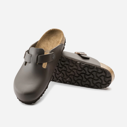 Birkenstock Boston Natural Leather Brown Brown/Dark Brown