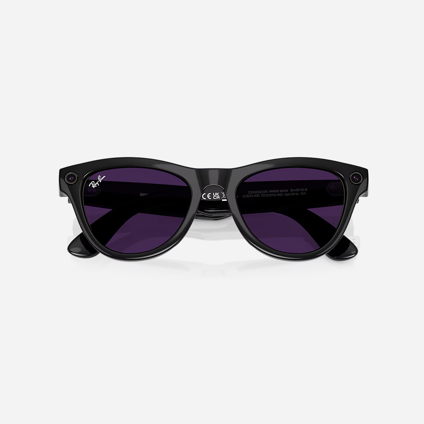 Ray Ban Meta Skyler 'Shiny Black' Lenses- Clear/Amethyst