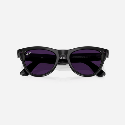 Ray Ban Meta Skyler 'Shiny Black' Lenses- Clear/Amethyst