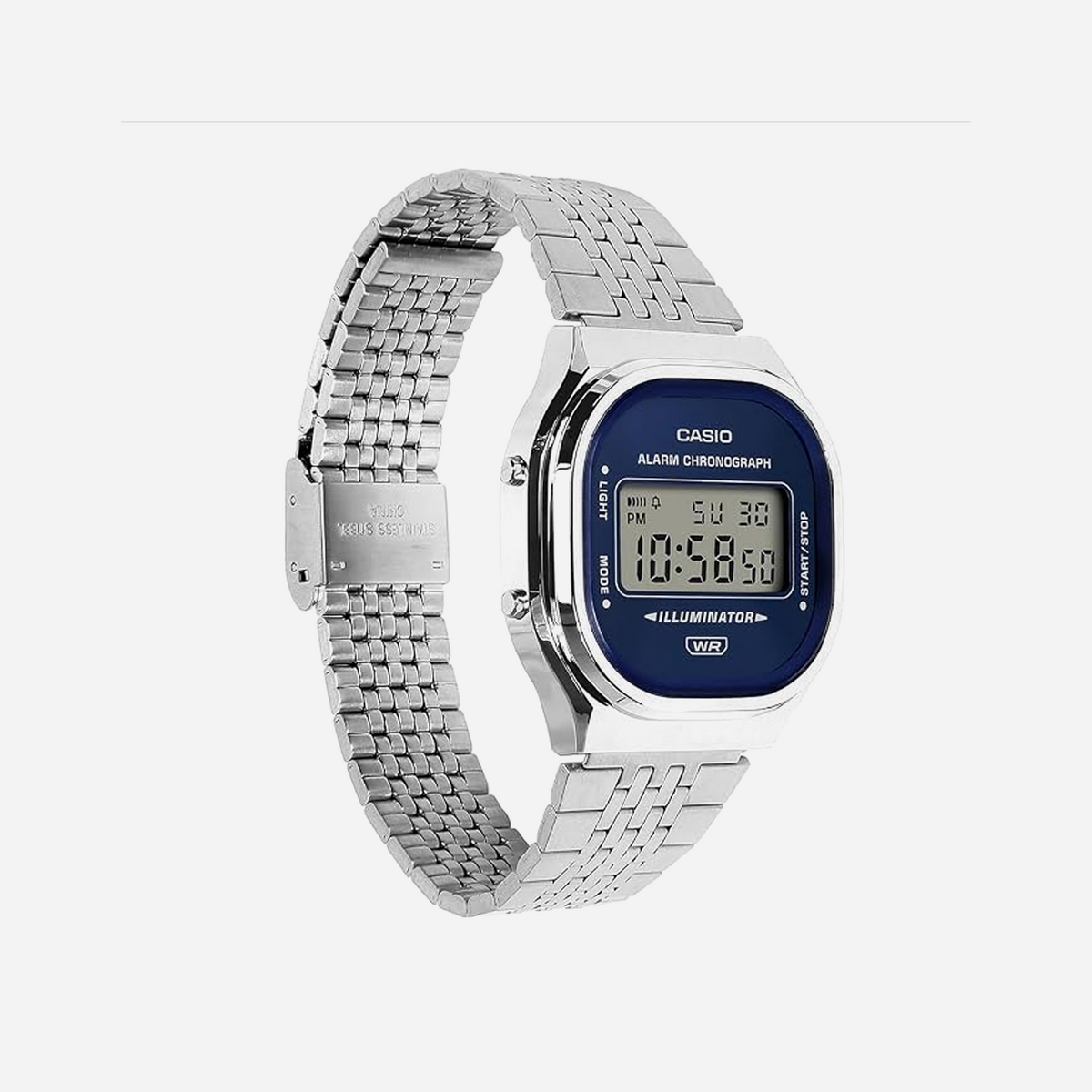Casio Vintage A140WE-2A Blue Dial Digital Stainless Steel Watch