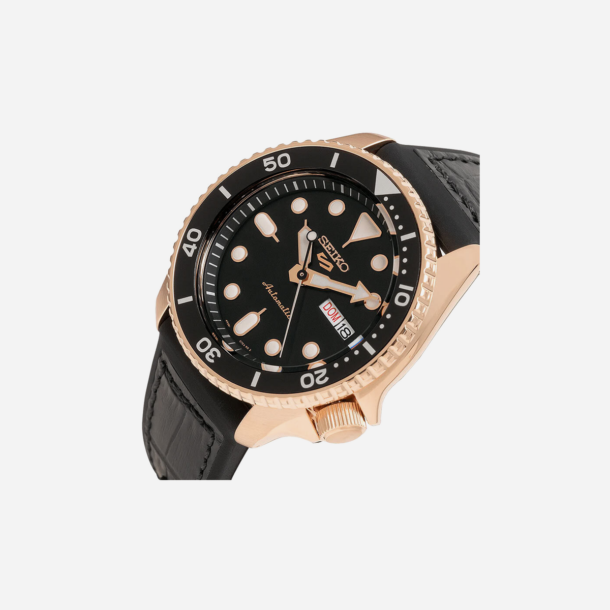 Seiko 5 Sports Automatic Watch Black Dial Silicon Strap Watch - SRPD76K1