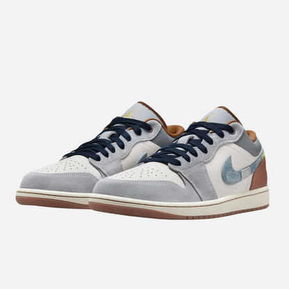 JORDAN 1 LOW SE PHANTOM REPAIRED DENIM SWOOSH