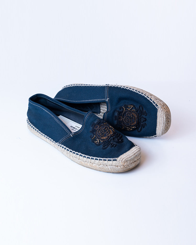 Dolce & Gabbana Canvas Espadrilles With Coat Of Arms Embroidery