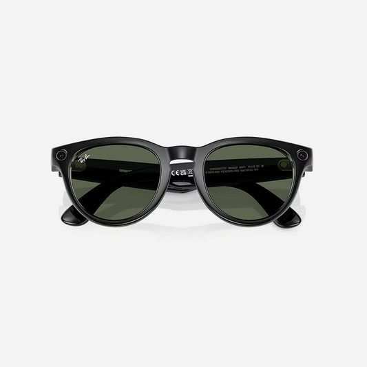 Ray-Ban Meta Low Bridge Fit Headliner 'Shiny Black Lenses G-15 Green'