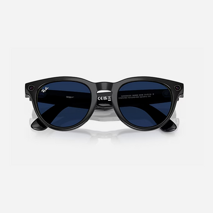 Ray-Ban Meta Low Bridge Fit Headliner 'Shiny Black' Lenses - Clear/Sapphire Transitions