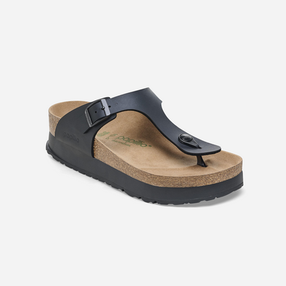 Birkenstock Gizeh Flex Platform Birko-Flor Black Black