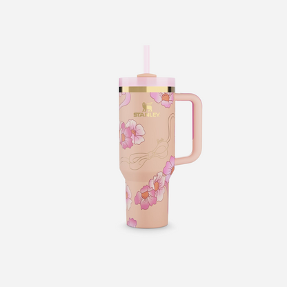 Stanley x Barbie Legends Flowstate Quencher 40oz Tumbler 80s Peaches 'N Cream