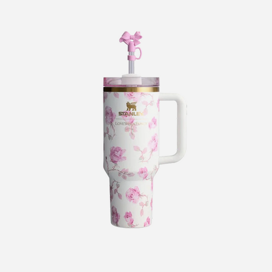 Stanley x LoveShackFancy Flowstate Quencher 40oz Tumbler RibbonRosa