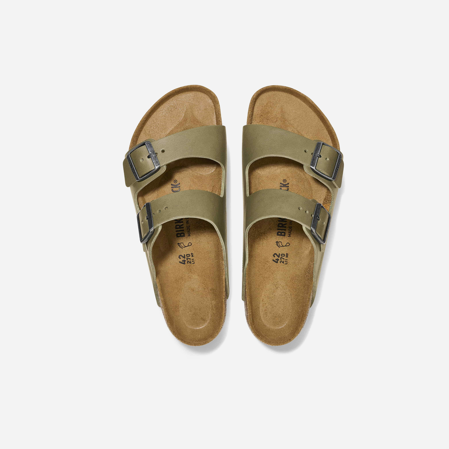 Birkenstock Arizona Natural Leather Green Green/Faded Khaki