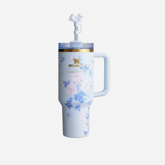 Stanley x LoveShackFancy Flowstate Quencher 40oz Tumbler Everblooming Rosettes