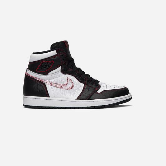 JORDAN 1 RETRO HIGH DEFIANT WHITE BLACK GYM RED