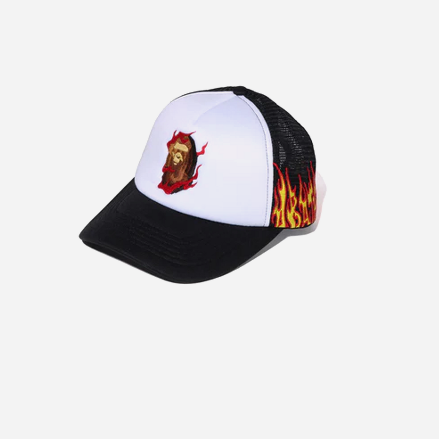 Bape Embroidery Fire Logo Trucker Cap M