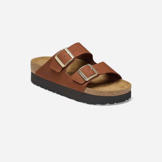 Birkenstock Arizona Platform Nubuck Leather Brown Brown/Pecan