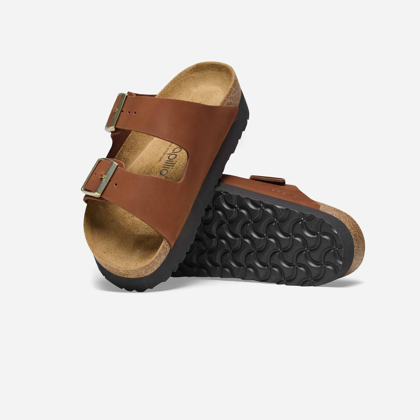 Birkenstock Arizona Platform Nubuck Leather Brown Brown/Pecan